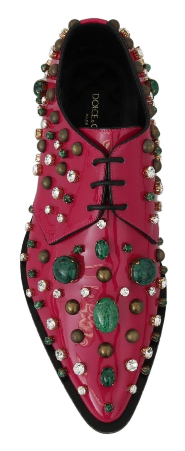 Dolce & Gabbana Pink Leather Crystals Dress Broque Shoes - Dani Dyers