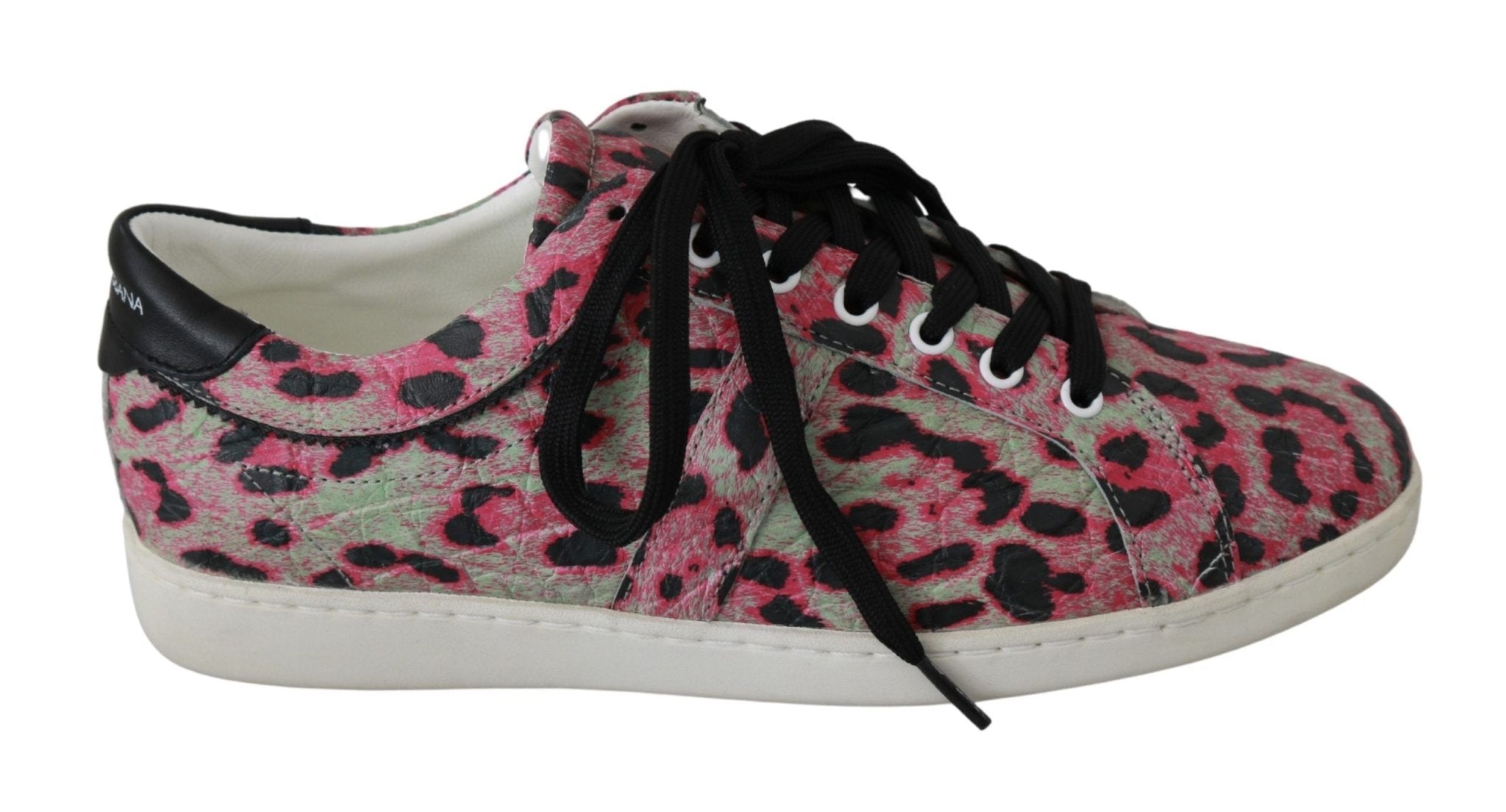Dolce & Gabbana Pink Leopard Print Training Leather Flat Sneakers - Dani Dyers