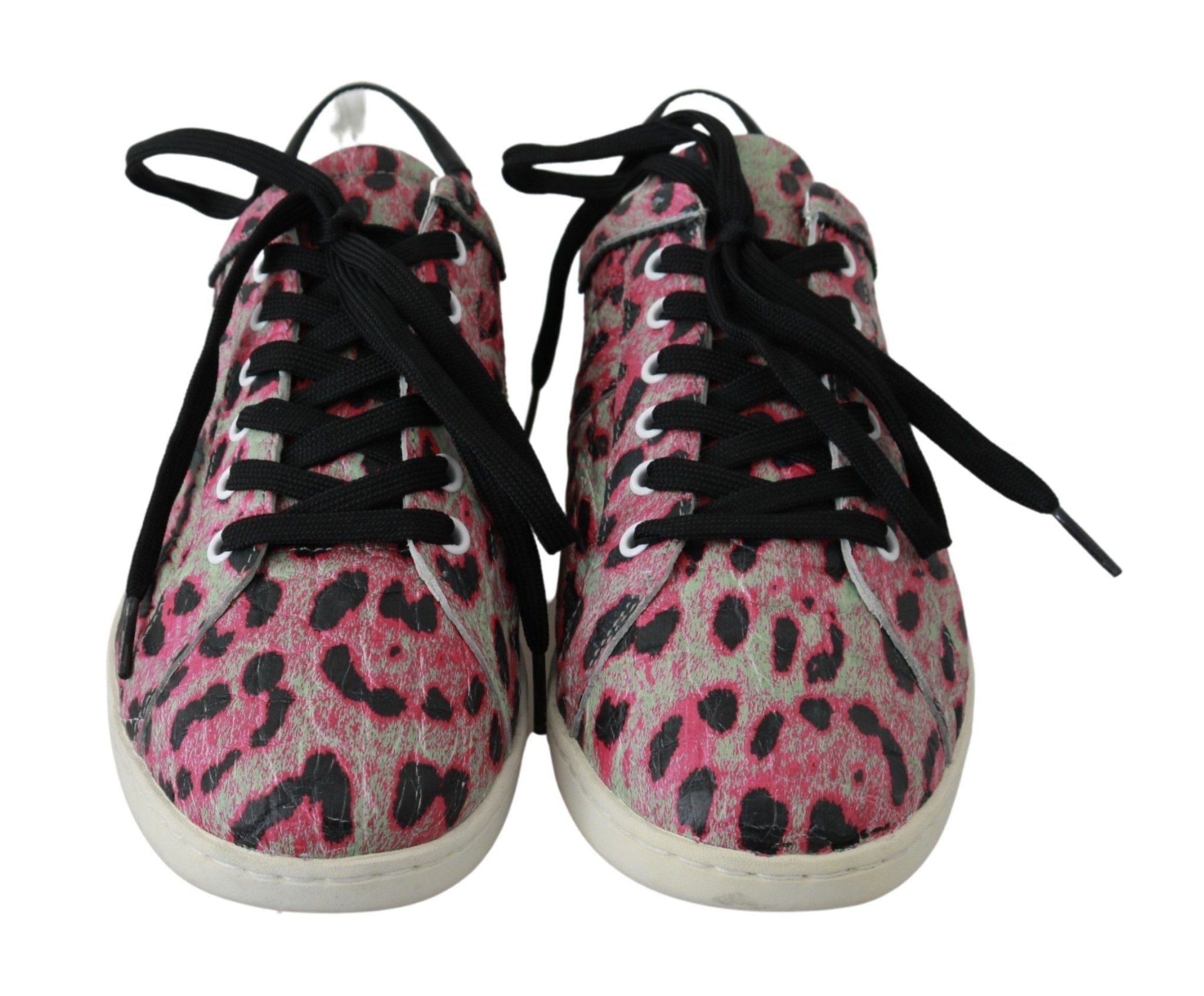 Dolce & Gabbana Pink Leopard Print Training Leather Flat Sneakers - Dani Dyers