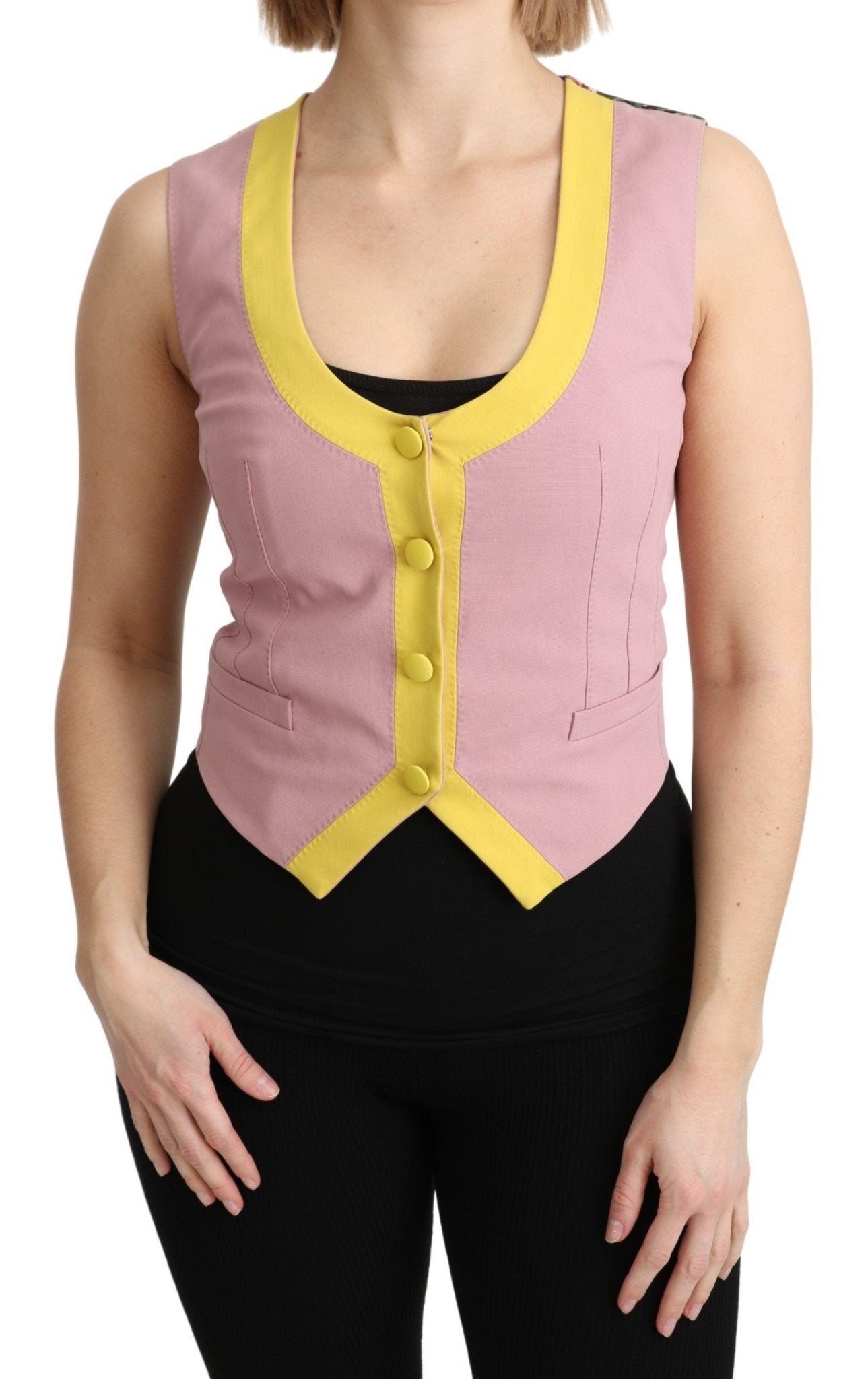 Dolce & Gabbana Pink Sleeveless Waistcoat Vest Cotton Top - Dani Dyers