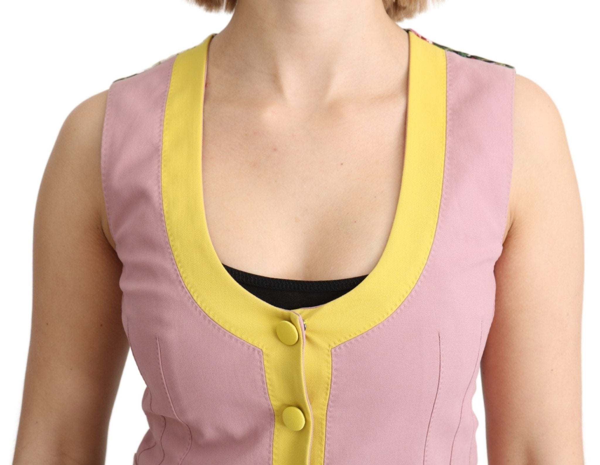 Dolce & Gabbana Pink Sleeveless Waistcoat Vest Cotton Top - Dani Dyers