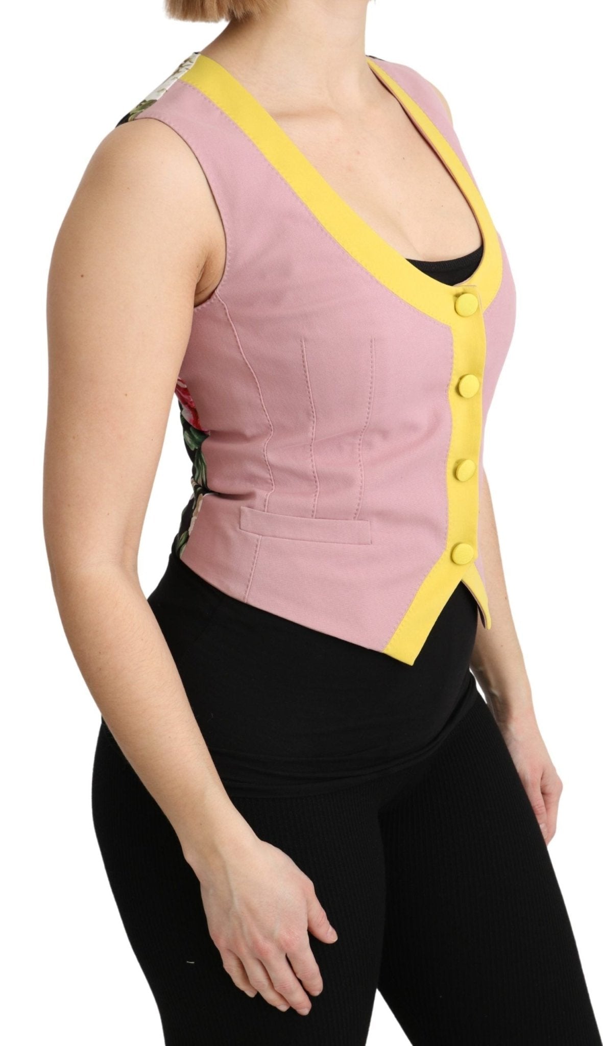 Dolce & Gabbana Pink Sleeveless Waistcoat Vest Cotton Top - Dani Dyers