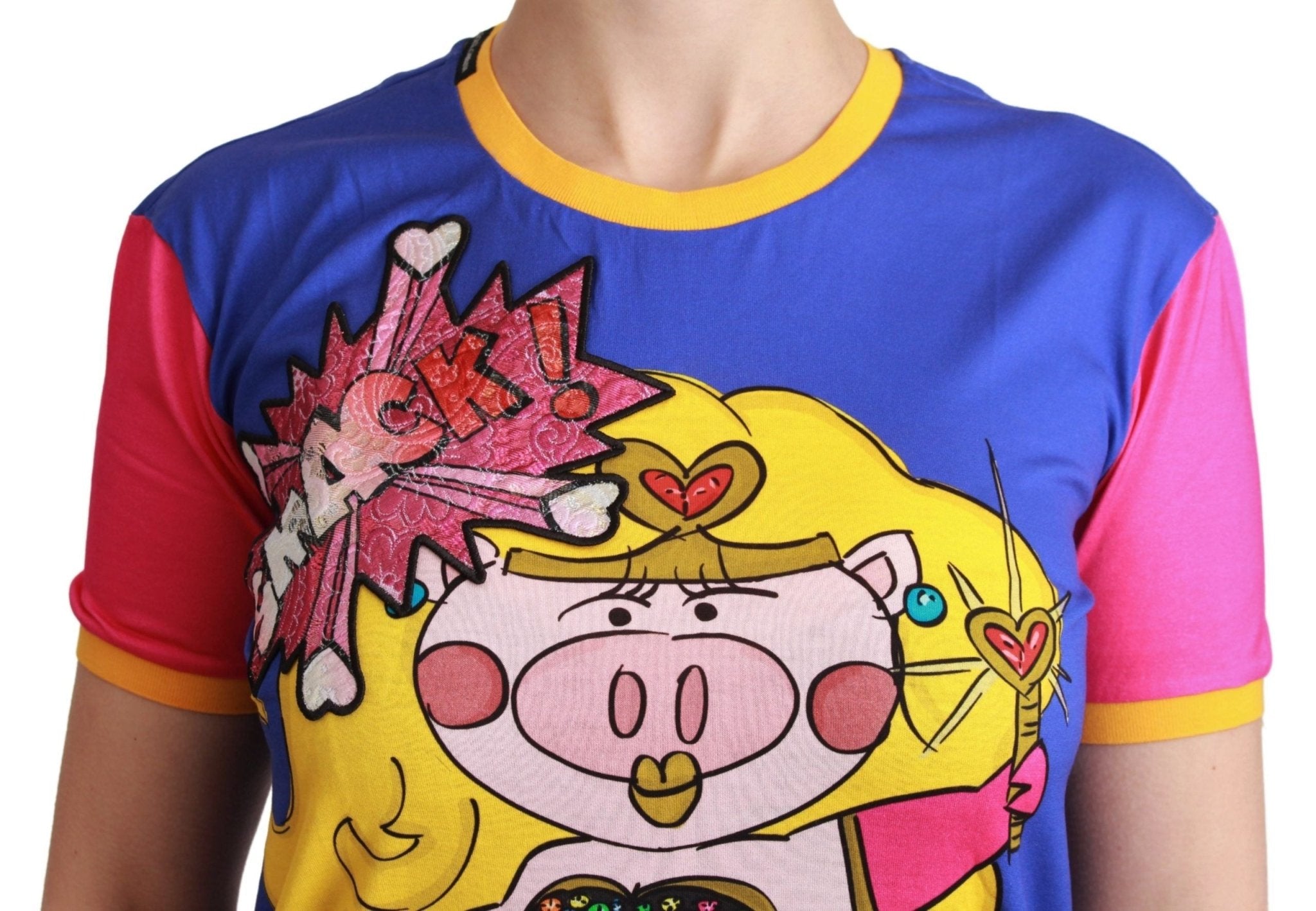Dolce & Gabbana Purple PIG SUPERGIRL Top Cotton T-shirt - Dani Dyers