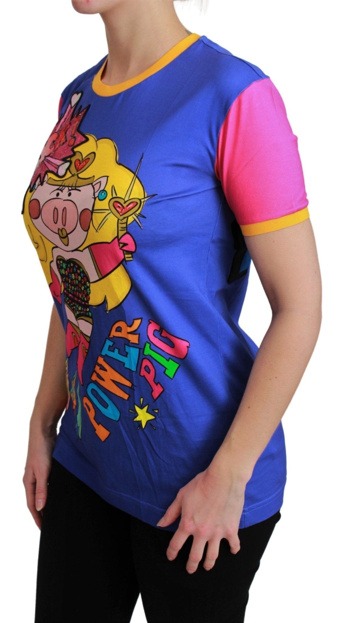 Dolce & Gabbana Purple PIG SUPERGIRL Top Cotton T-shirt - Dani Dyers