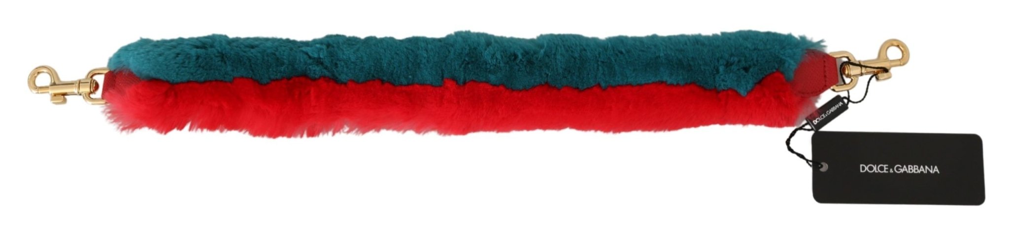 Dolce & Gabbana Red Blue Rabbit Fur Leather Shoulder Strap - Dani Dyers