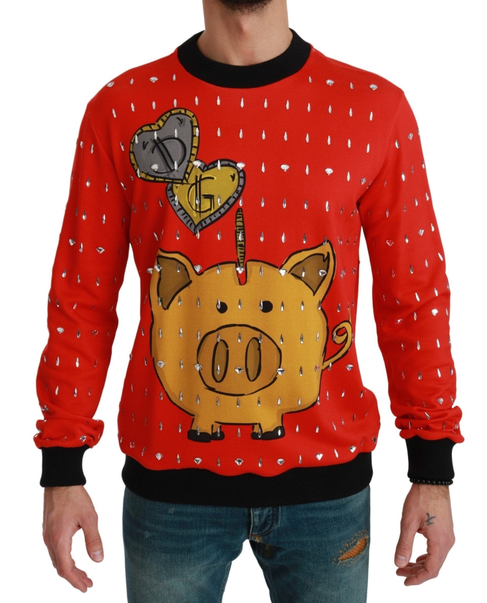 Dolce & Gabbana Red Crystal Pig of the Year Sweater - Dani Dyers