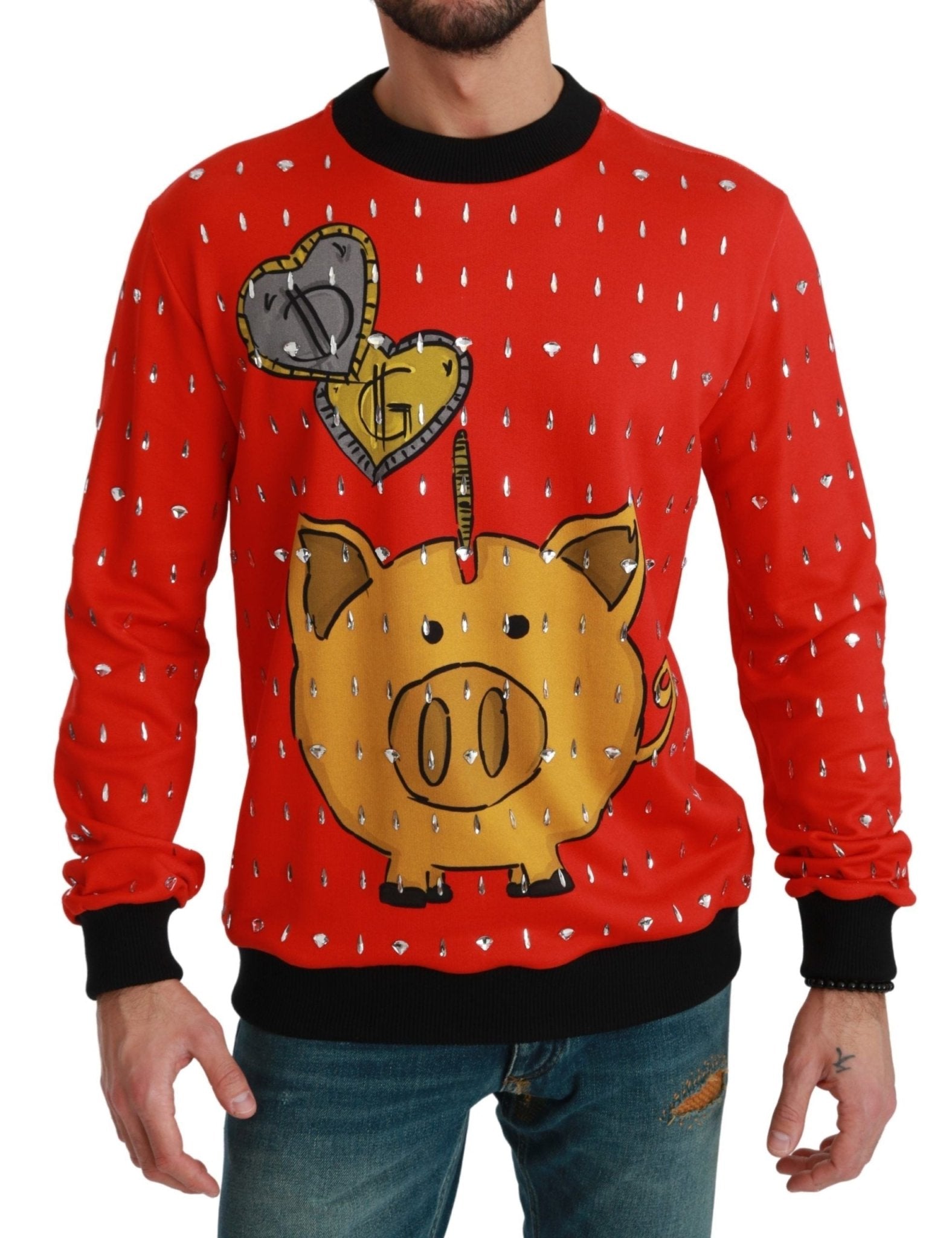 Dolce & Gabbana Red Crystal Pig of the Year Sweater - Dani Dyers