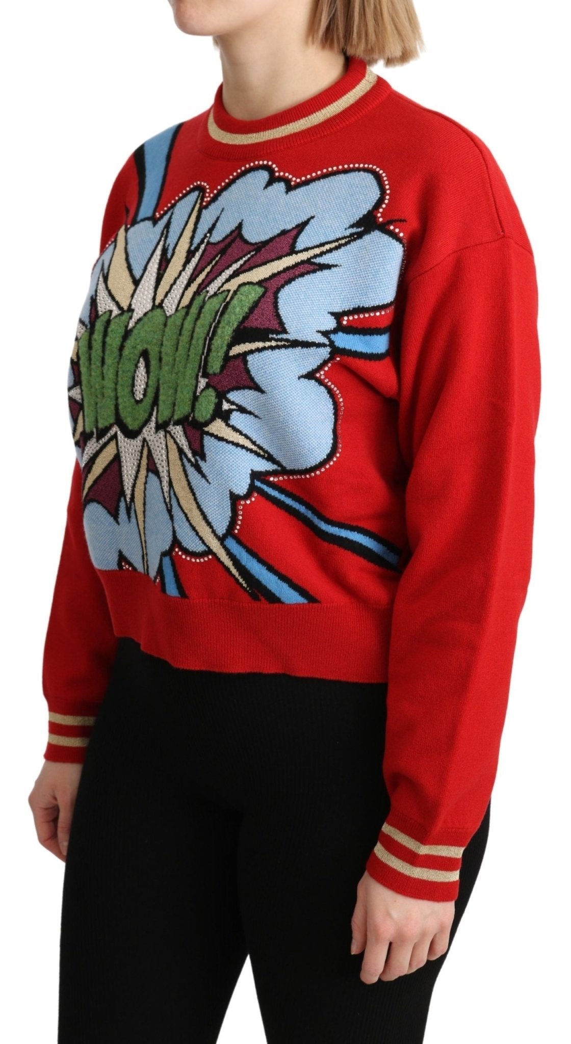 Dolce & Gabbana Red Knitted Cashmere Cartoon Top Sweater - Dani Dyers