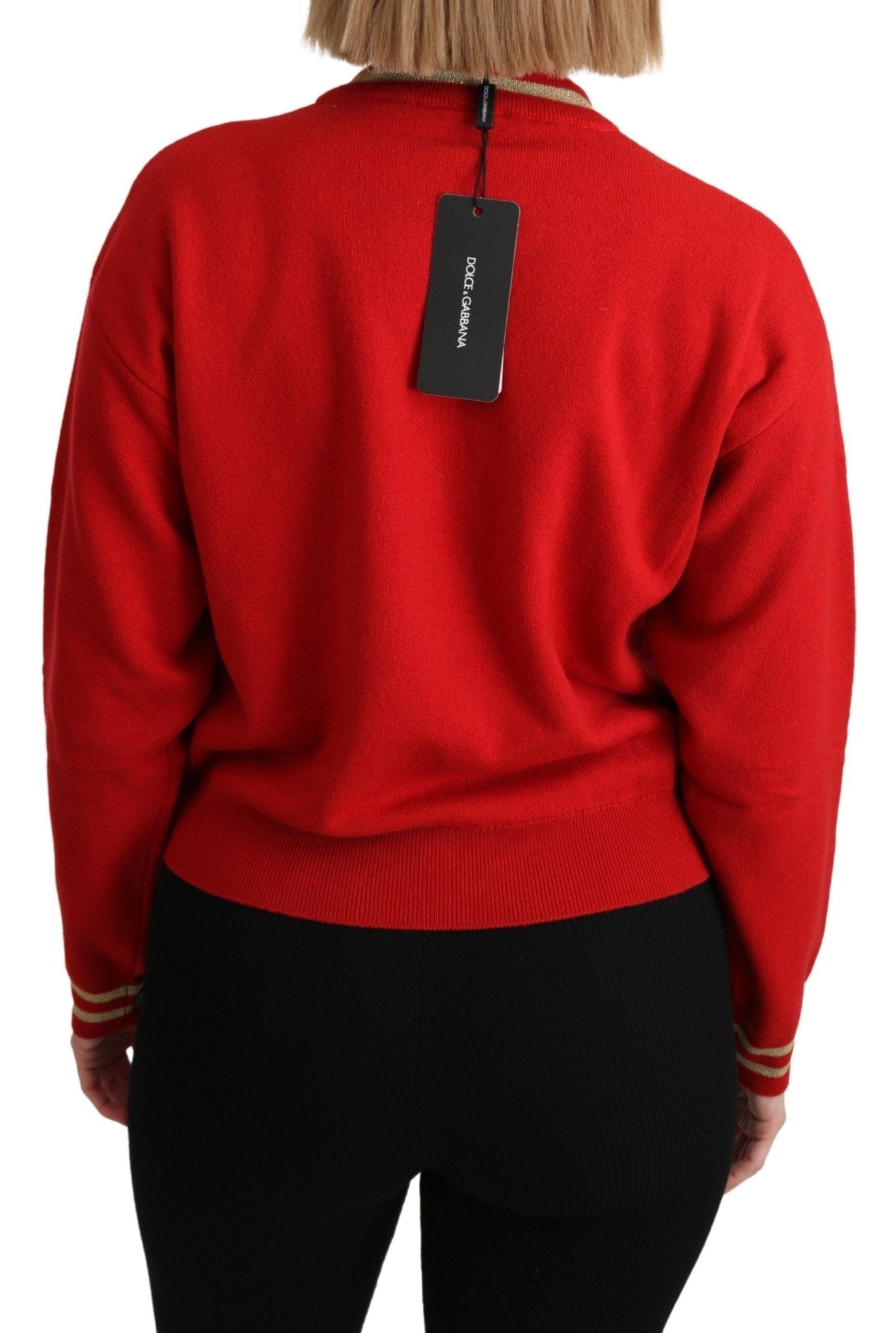 Dolce & Gabbana Red Knitted Cashmere Cartoon Top Sweater - Dani Dyers