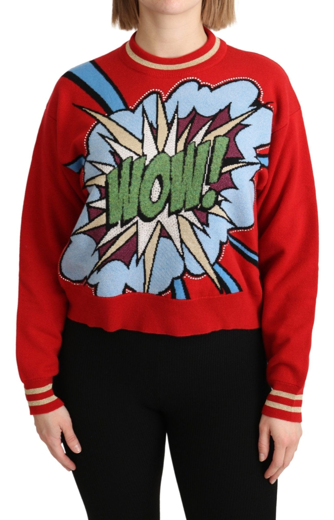 Dolce & Gabbana Red Knitted Cashmere Cartoon Top Sweater - Dani Dyers