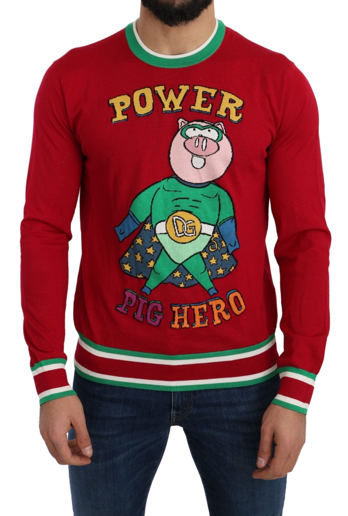 Dolce & Gabbana Red Wool Silk Pig of the Year Sweater - Dani Dyers