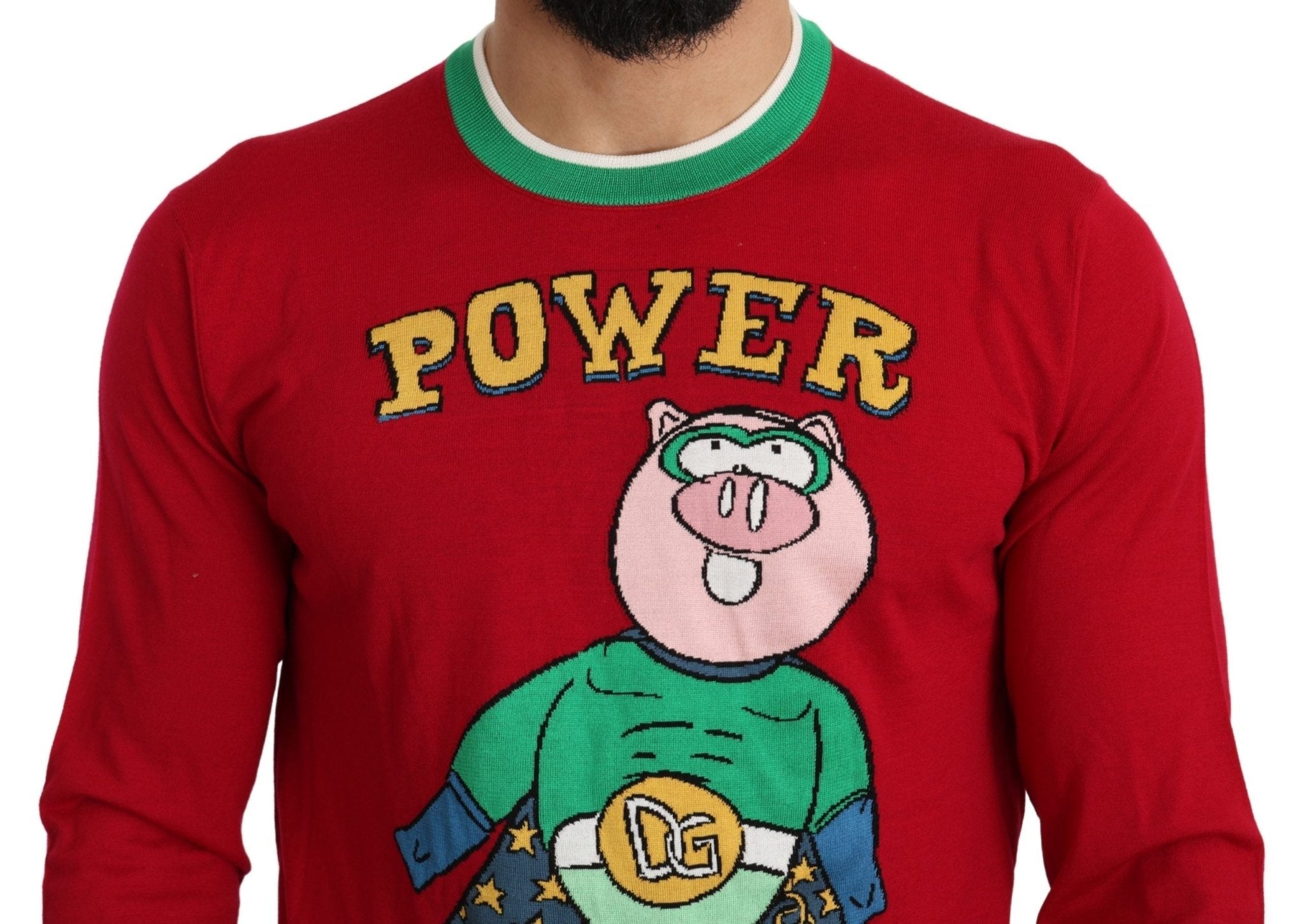 Dolce & Gabbana Red Wool Silk Pig of the Year Sweater - Dani Dyers