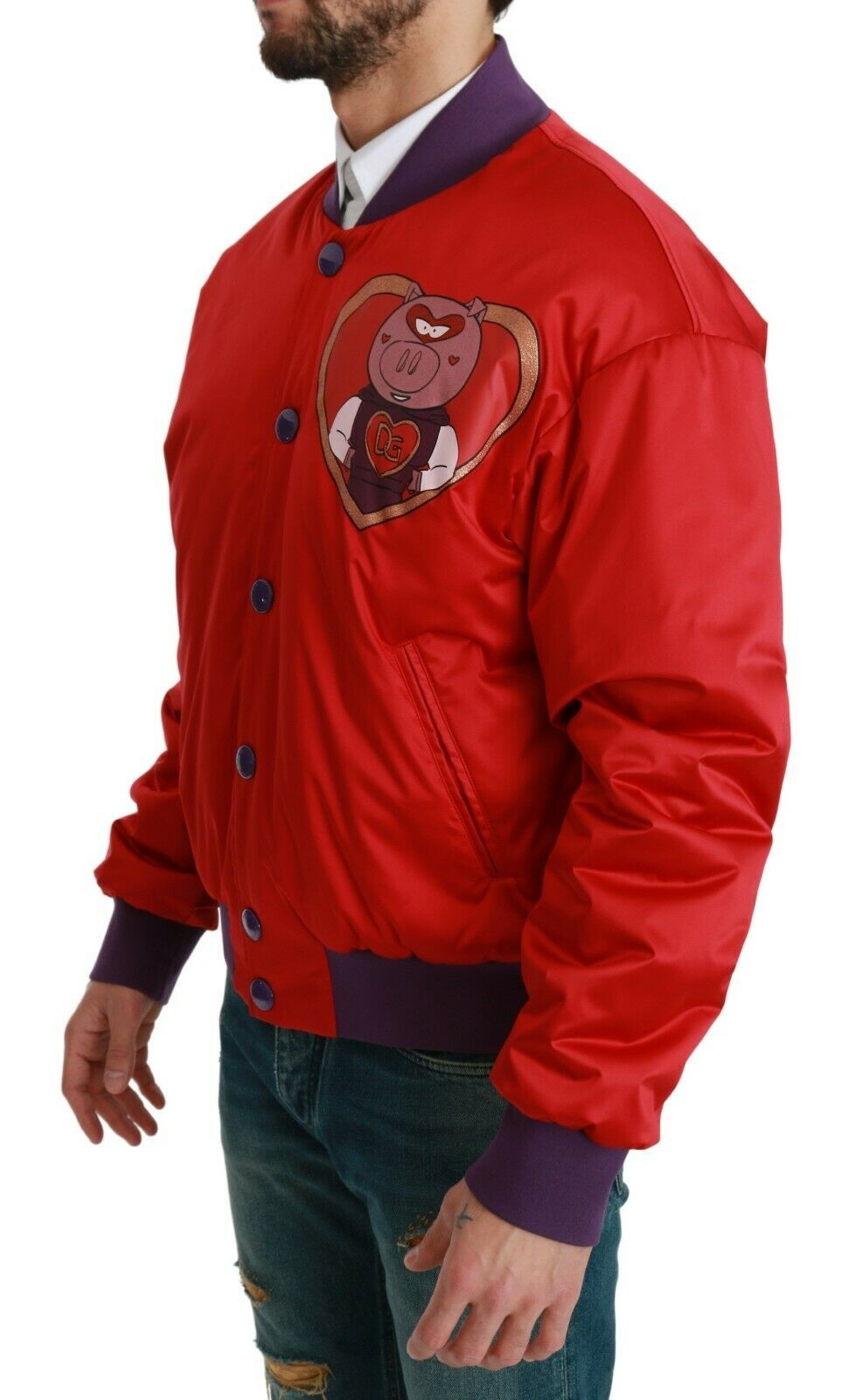 Dolce & Gabbana Red YEAR OF THE PIG Bomber Jacket - Dani Dyers
