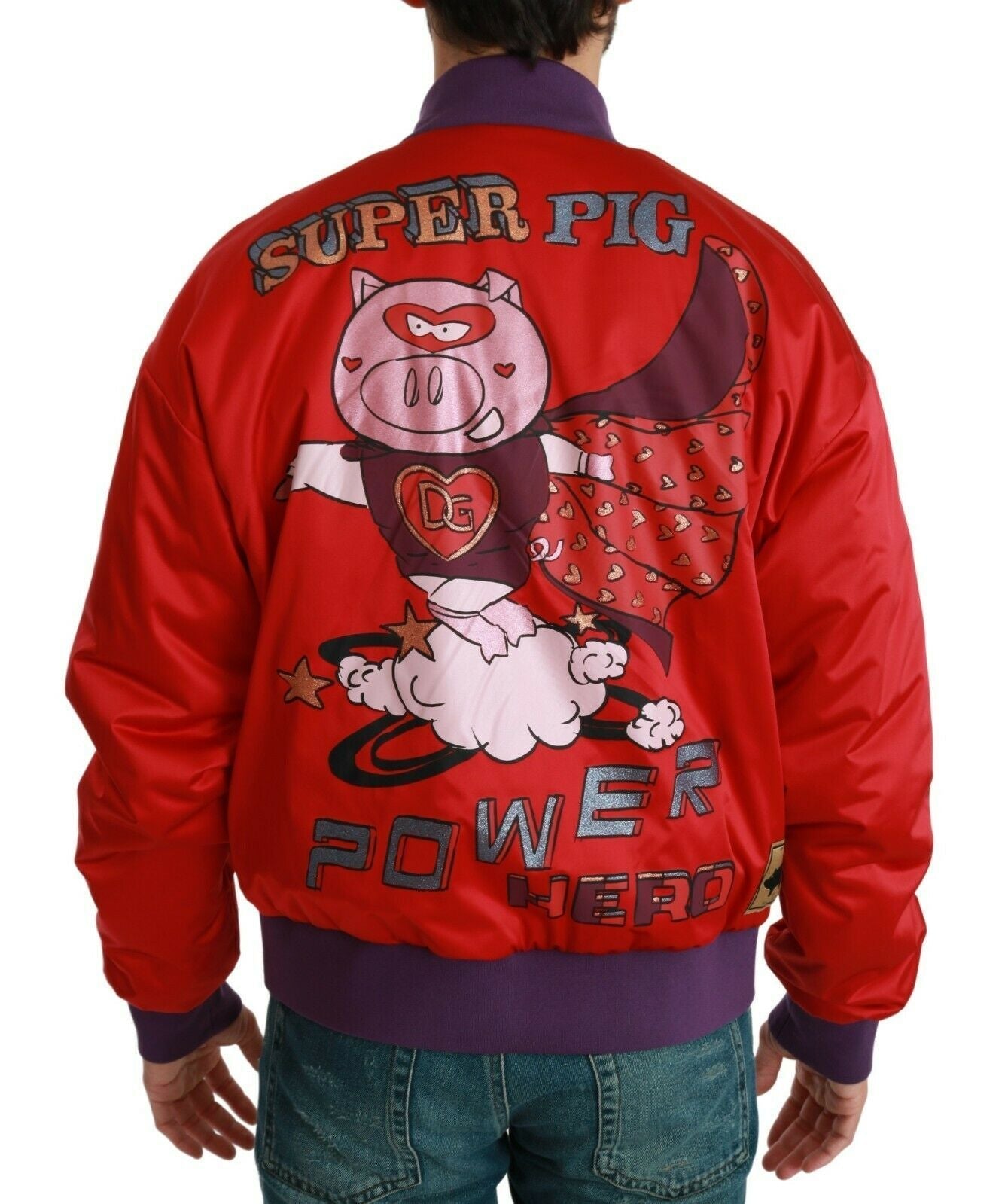 Dolce & Gabbana Red YEAR OF THE PIG Bomber Jacket - Dani Dyers