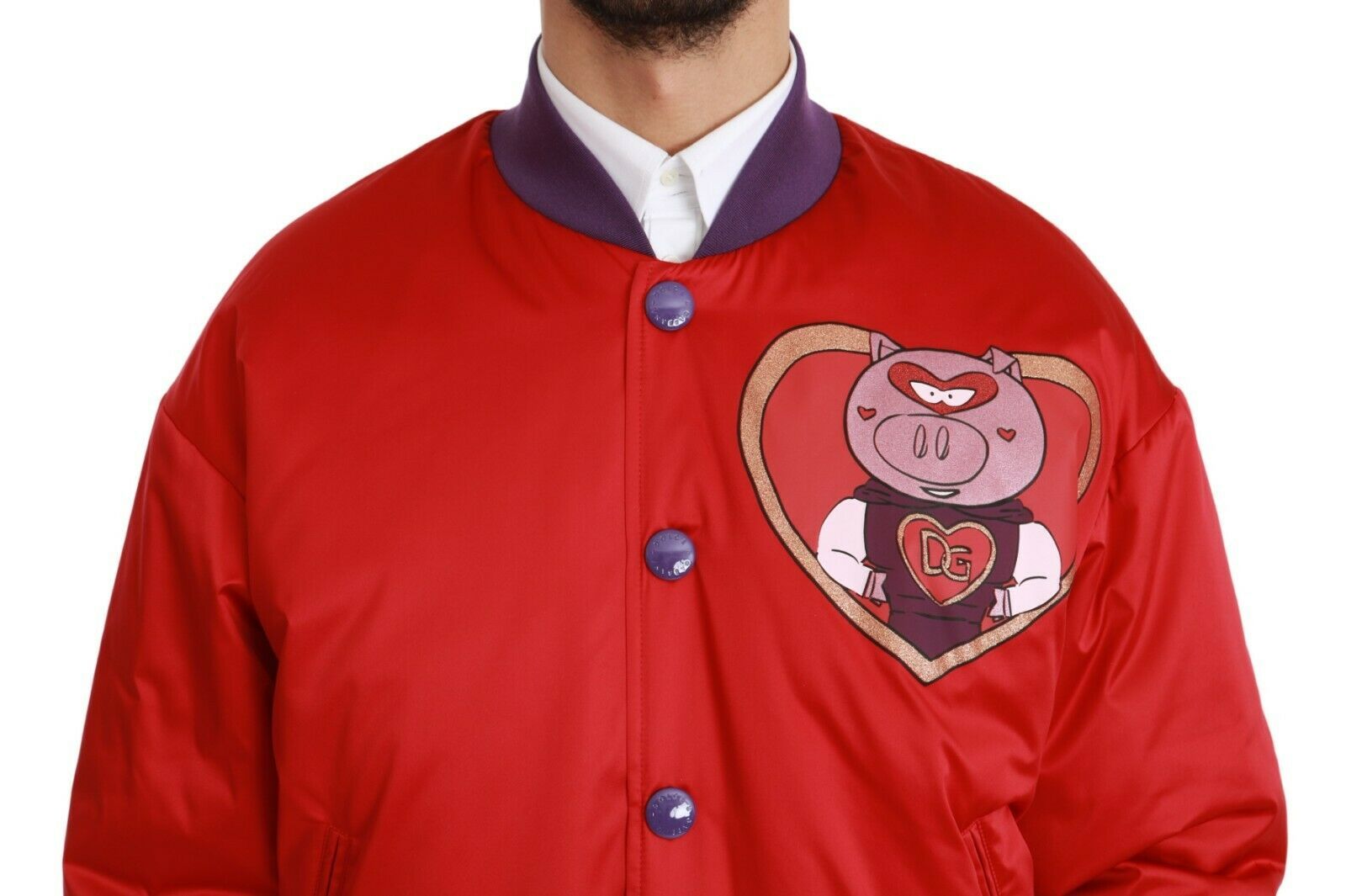 Dolce & Gabbana Red YEAR OF THE PIG Bomber Jacket - Dani Dyers
