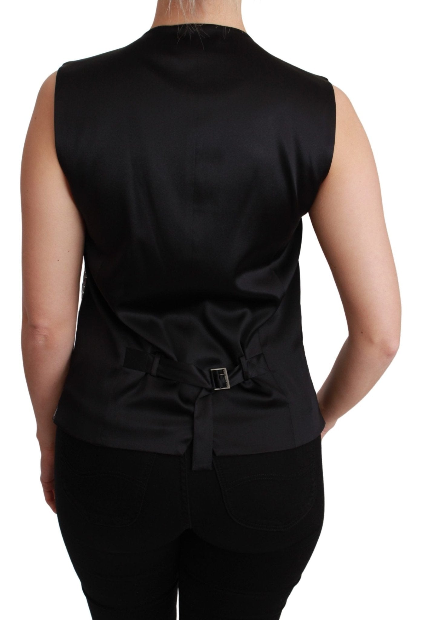 Dolce & Gabbana Silver Brocade Sleeveless Metallic Top - Dani Dyers