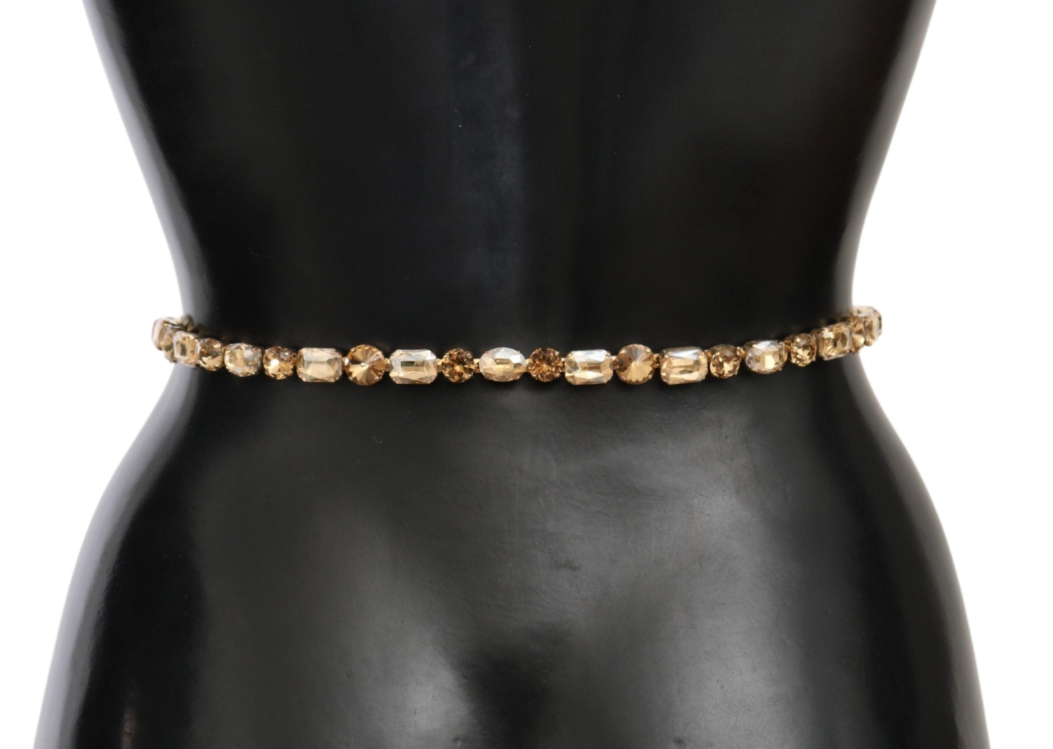 Dolce & Gabbana White Leather Crystals Waist Belt - Dani Dyers