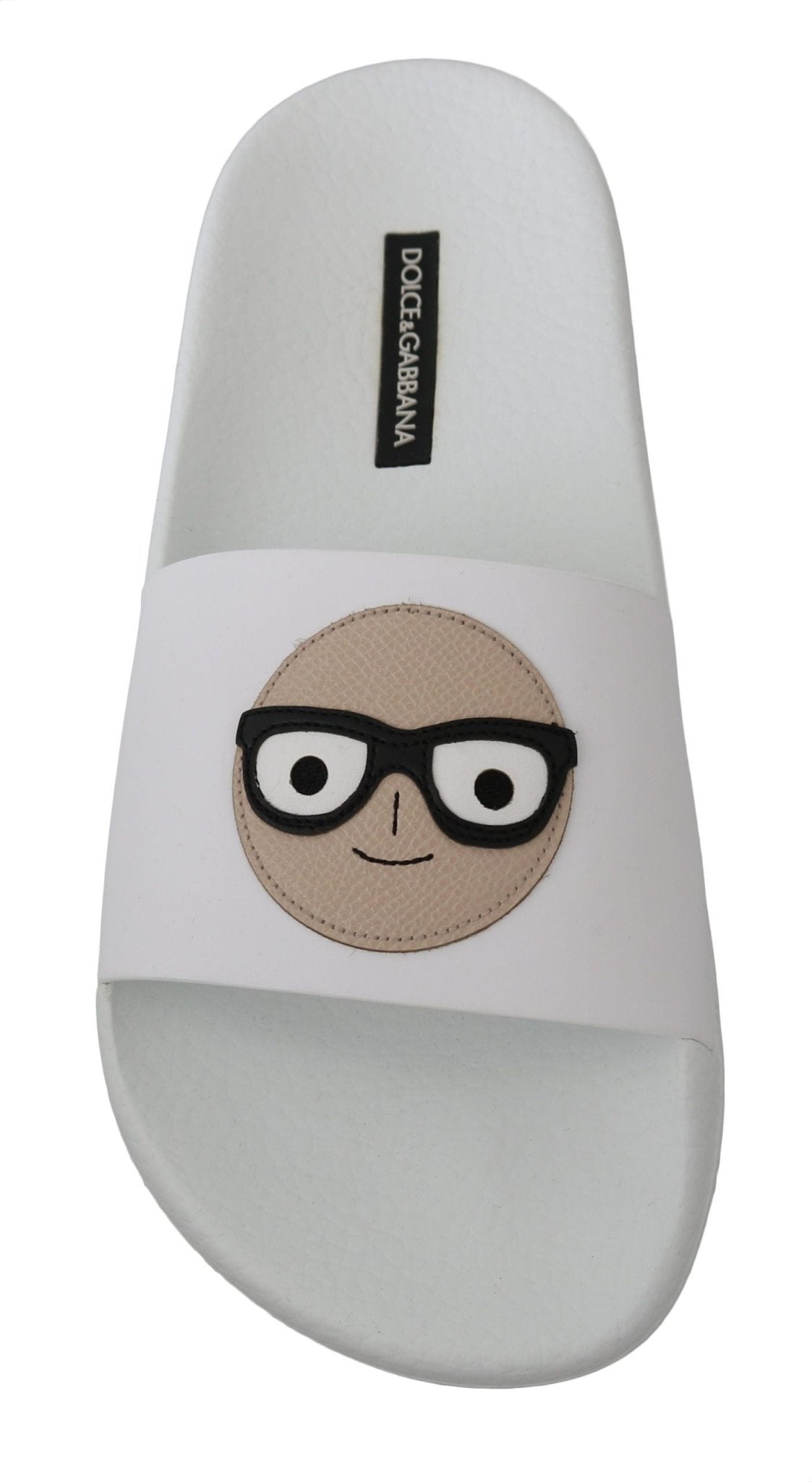 Dolce & Gabbana White Leather dgfamily Slides Shoes Sandals - Dani Dyers