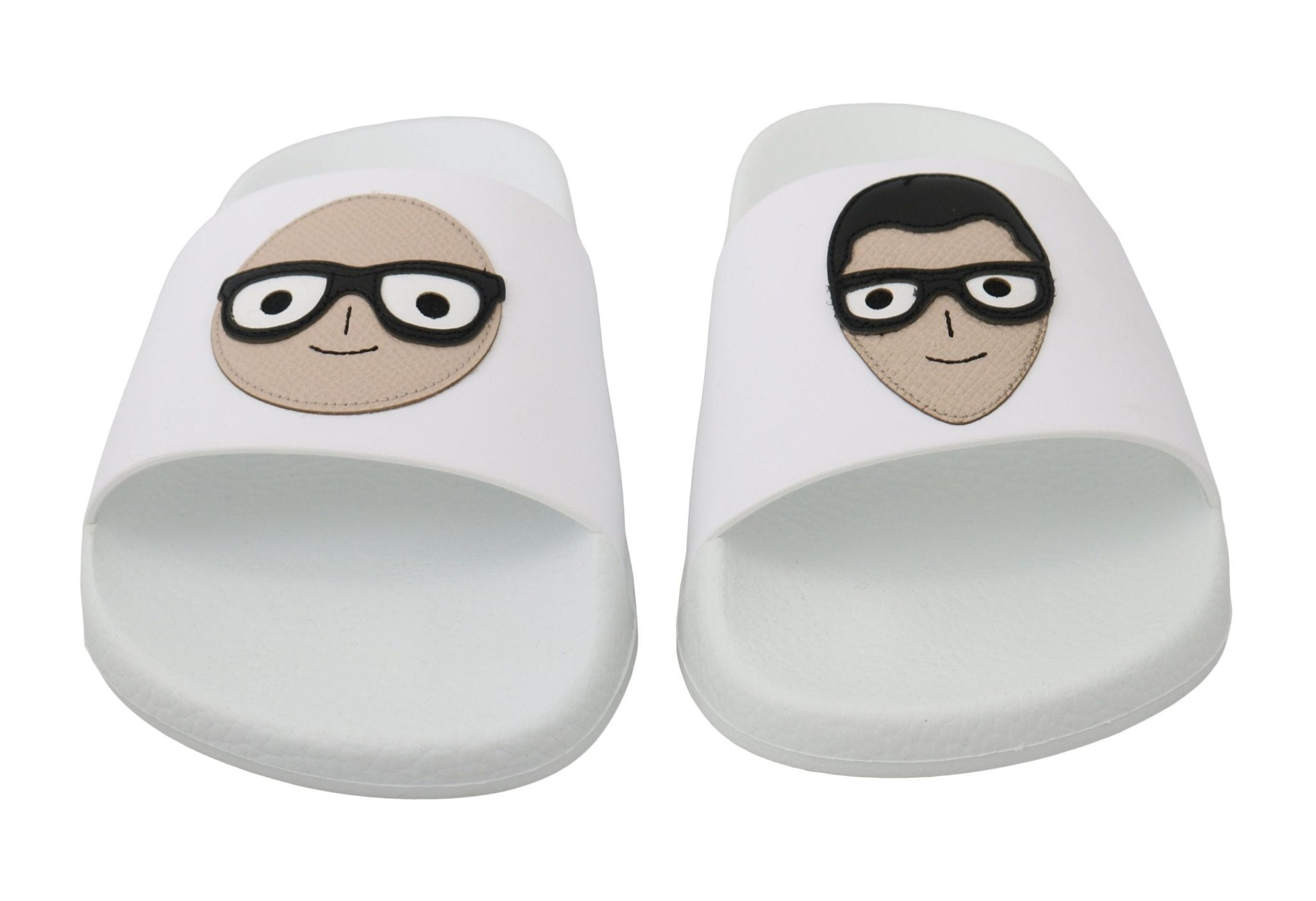 Dolce & Gabbana White Leather dgfamily Slides Shoes Sandals - Dani Dyers