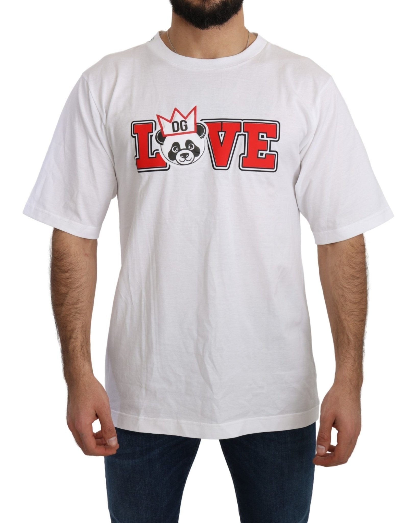 Dolce & Gabbana White Love Panda Print Top T-shirt - Dani Dyers