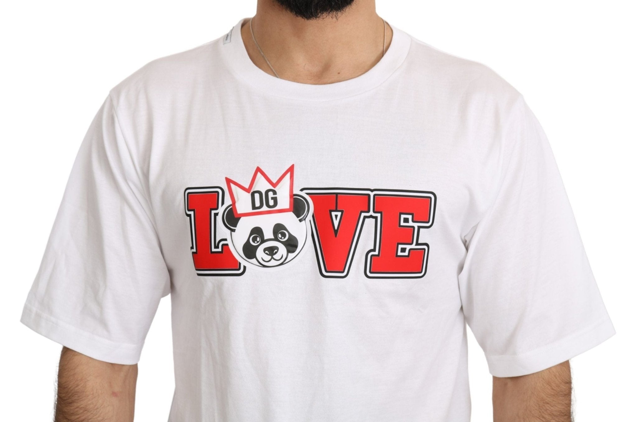 Dolce & Gabbana White Love Panda Print Top T-shirt - Dani Dyers