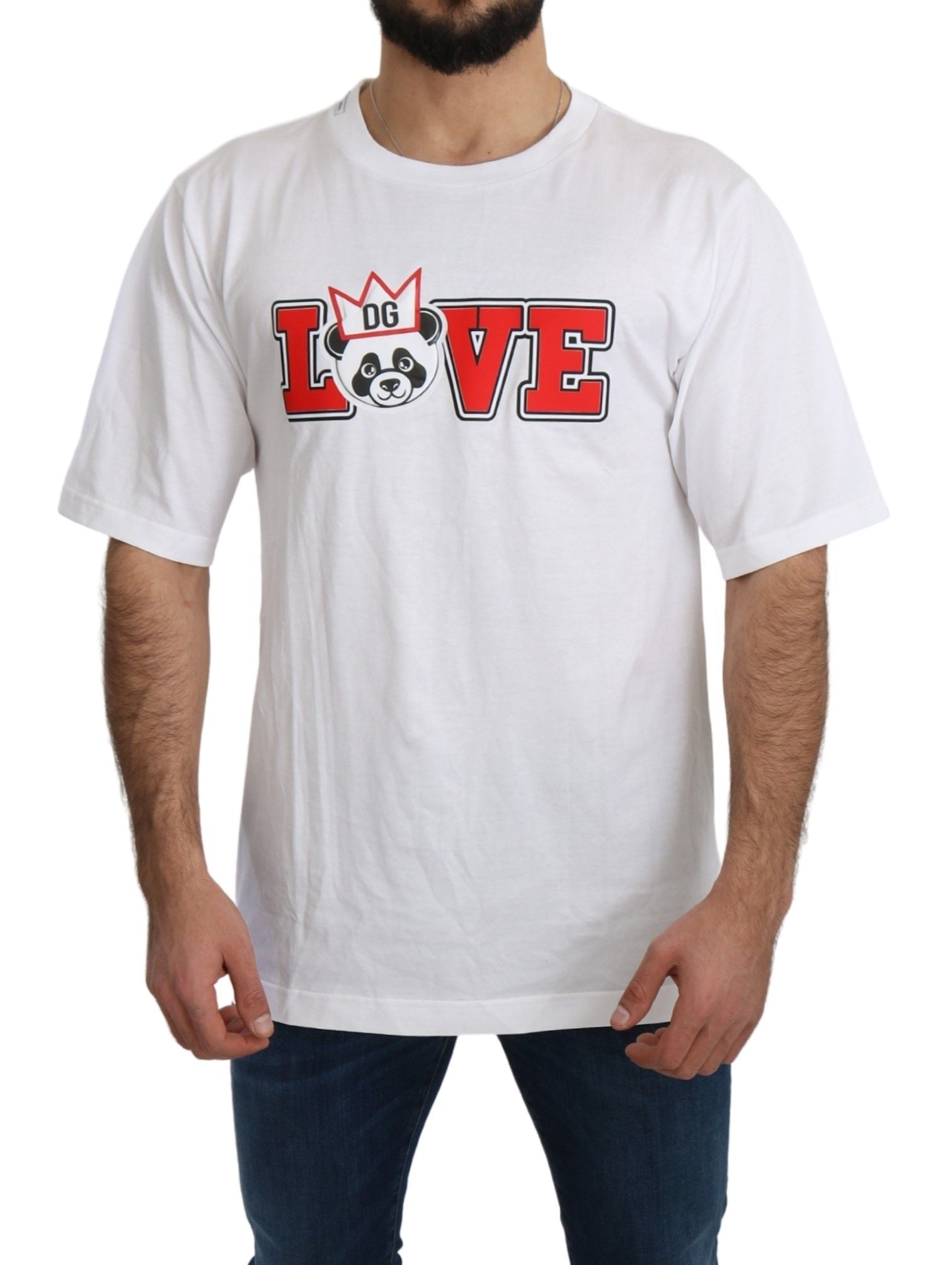 Dolce & Gabbana White Love Panda Print Top T-shirt - Dani Dyers