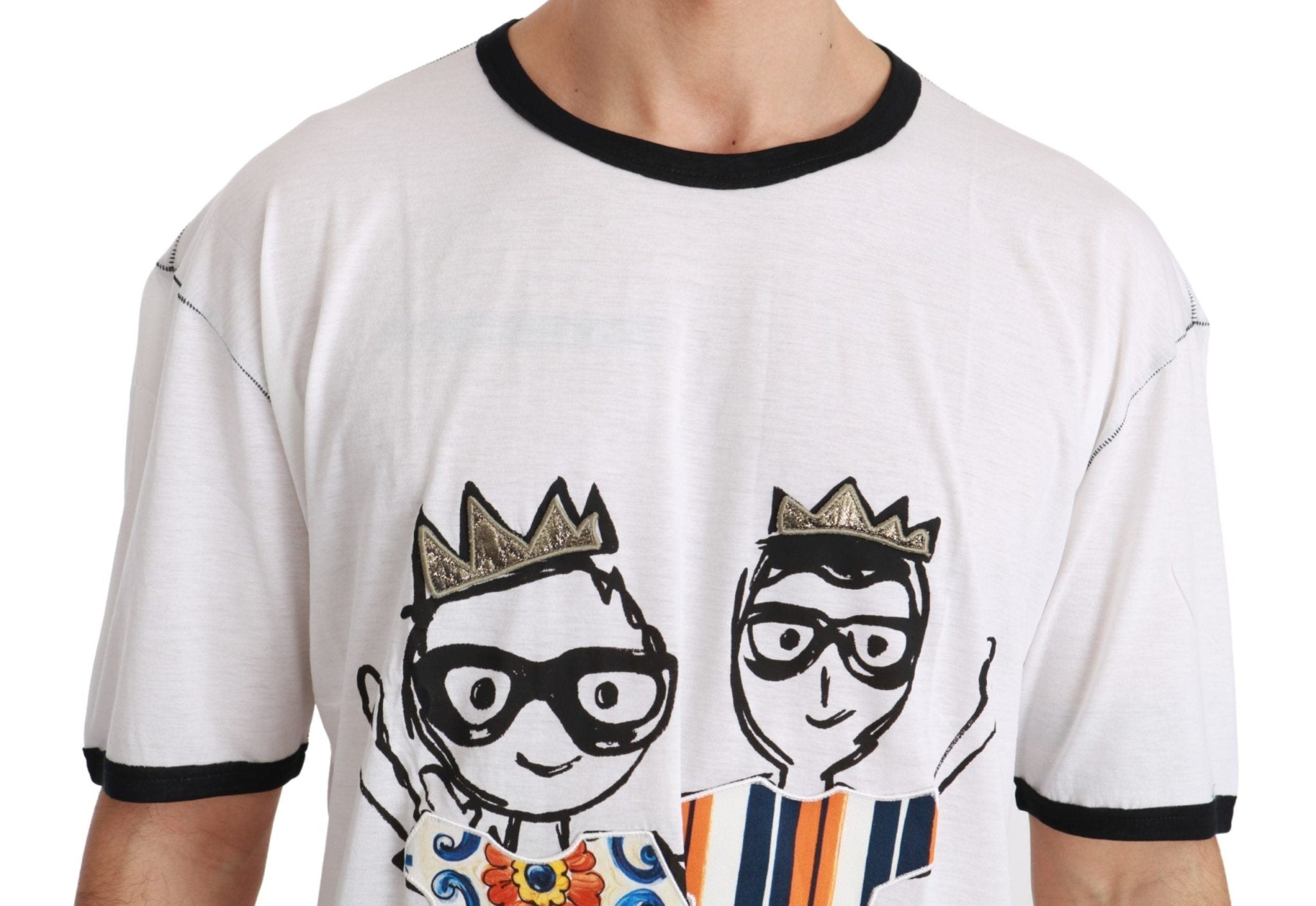 Dolce & Gabbana White Men Print dgfamily Cotton T-shirt - Dani Dyers