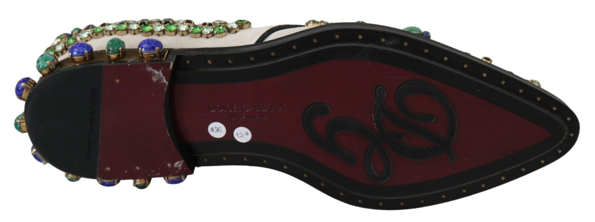 Dolce & Gabbana White Suede Crystal Dress Broque Shoes - Dani Dyers