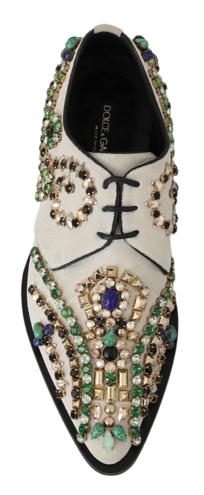 Dolce & Gabbana White Suede Crystal Dress Broque Shoes - Dani Dyers