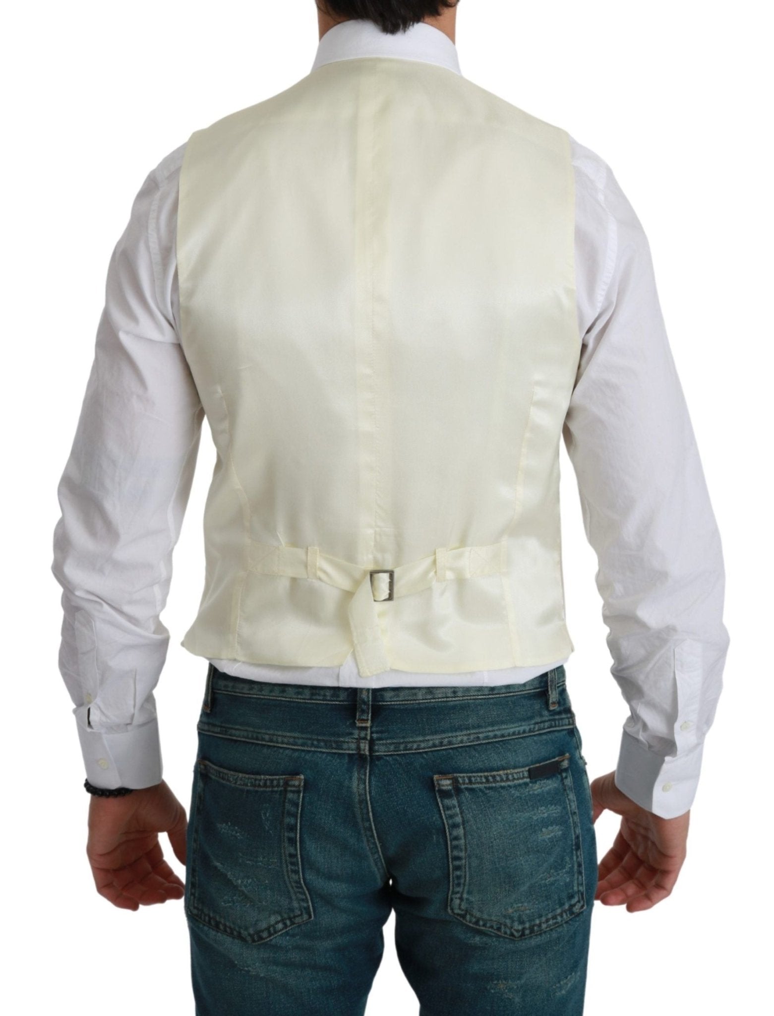 Dolce & Gabbana White Waistcoat Formal Wool Vest - Dani Dyers