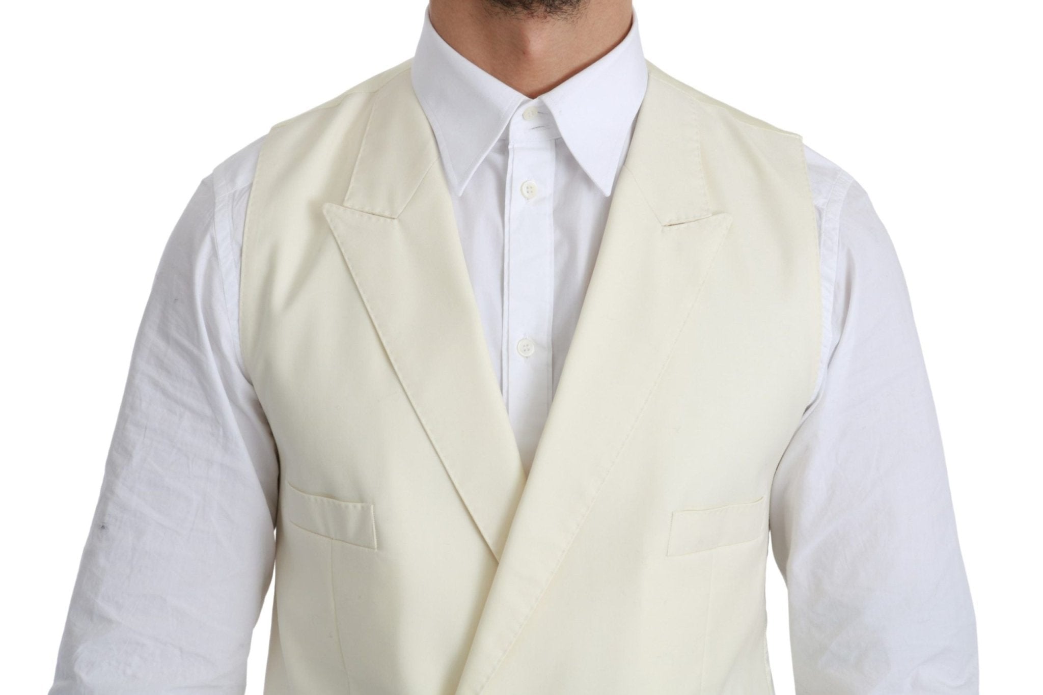 Dolce & Gabbana White Waistcoat Formal Wool Vest - Dani Dyers