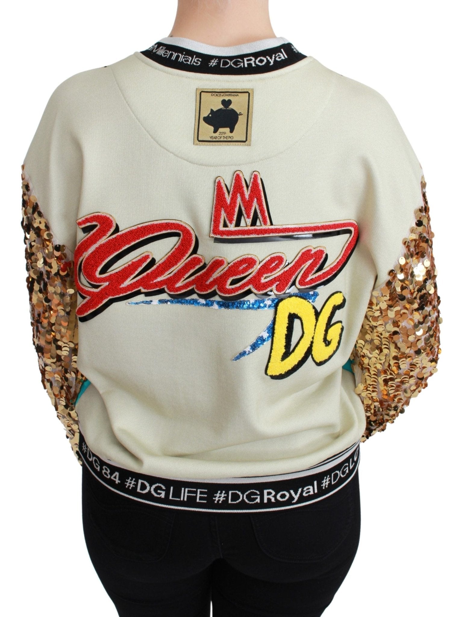 Dolce & Gabbana Year of the Pig Sequined Top Sweater - Dani Dyers