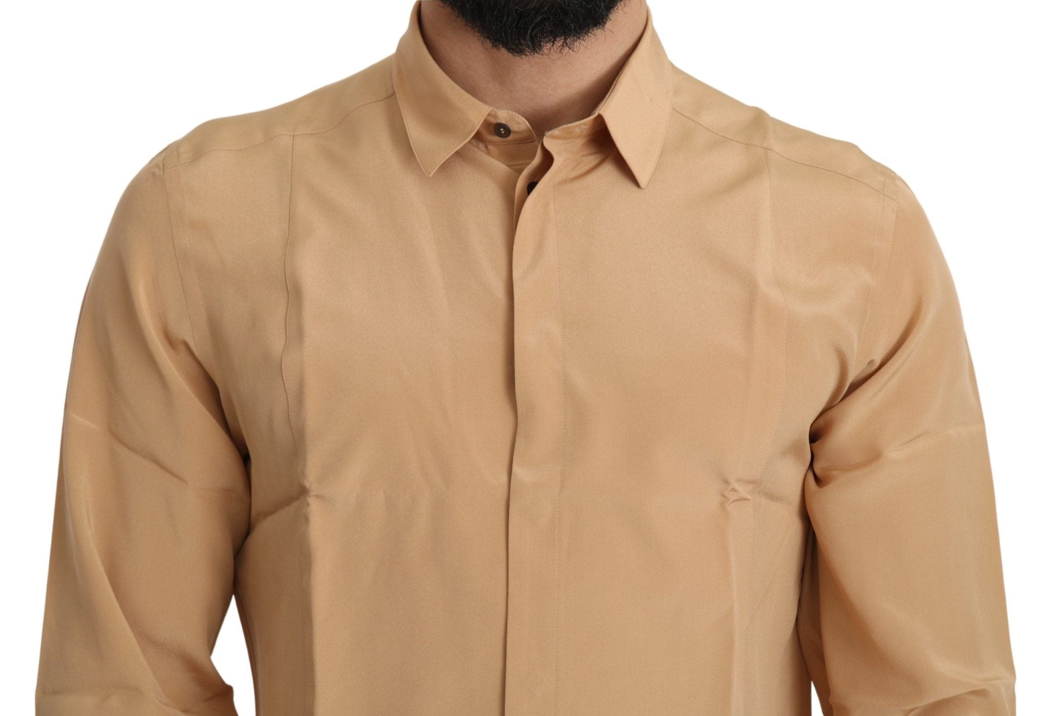Dolce & Gabbana Yellow 100% Silk GOLD Top Slim Shirt - Dani Dyers