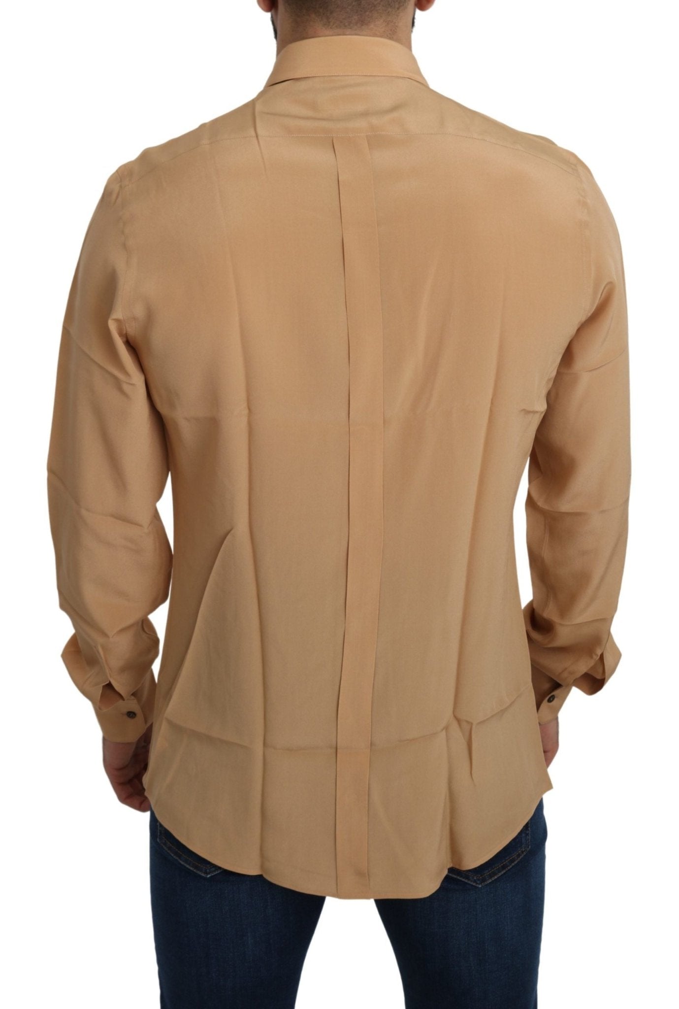 Dolce & Gabbana Yellow 100% Silk GOLD Top Slim Shirt - Dani Dyers