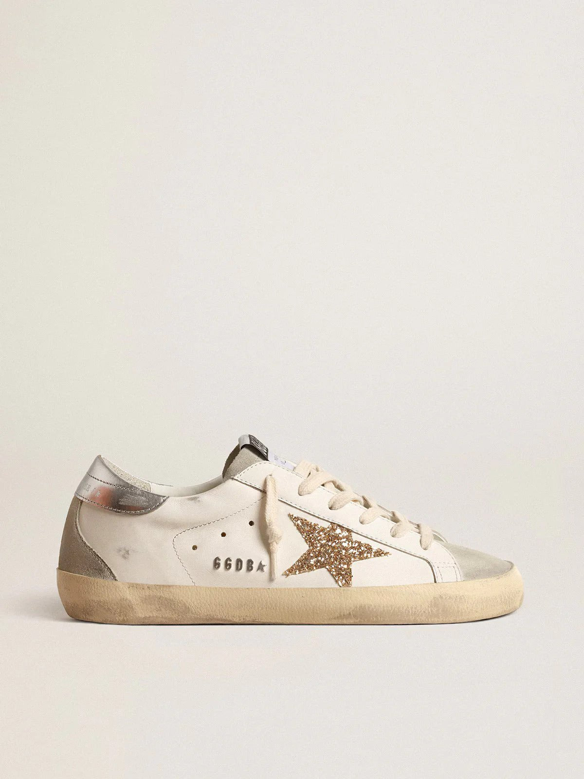 Golden Goose Golden Goose Women's Super - Star with gold glitter star and ice - gray suede inserts - Dani Dyers