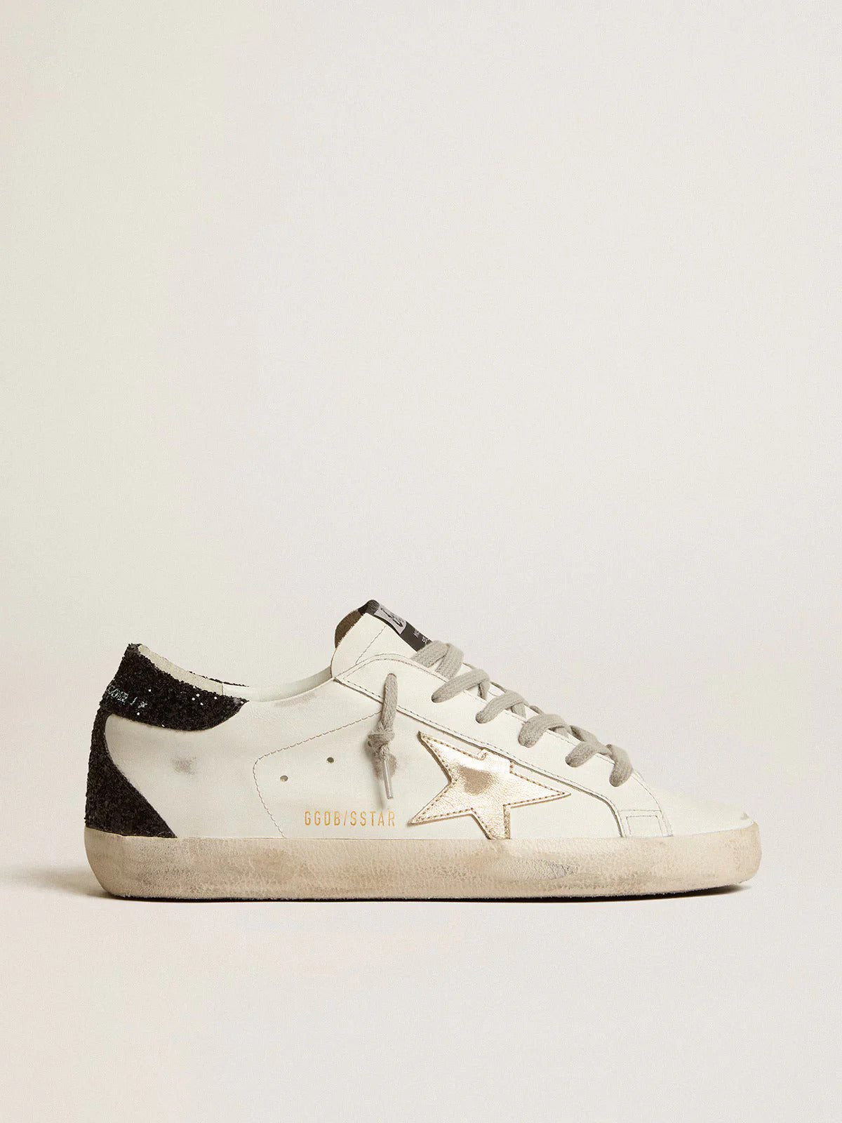 Golden Goose Golden Goose Women's Super - Star with gold star and black glitter heel tab - Dani Dyers