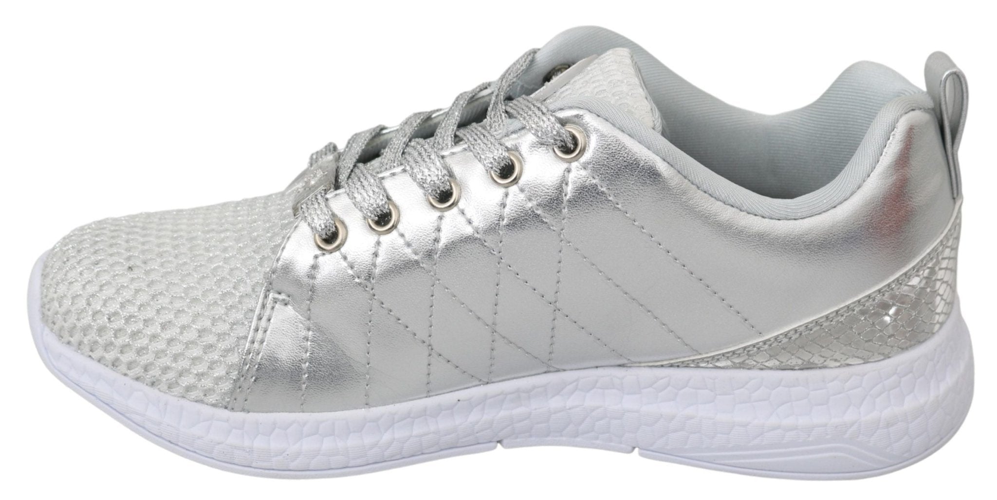 Philipp Plein Gisella Silver Polyester Sneakers Shoes - Dani Dyers