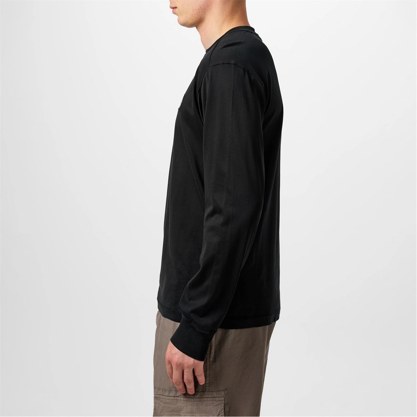 Stone Island Men's Logo Cotton Compass Patch Long Sleeve T-Shirt - Dani Dyers