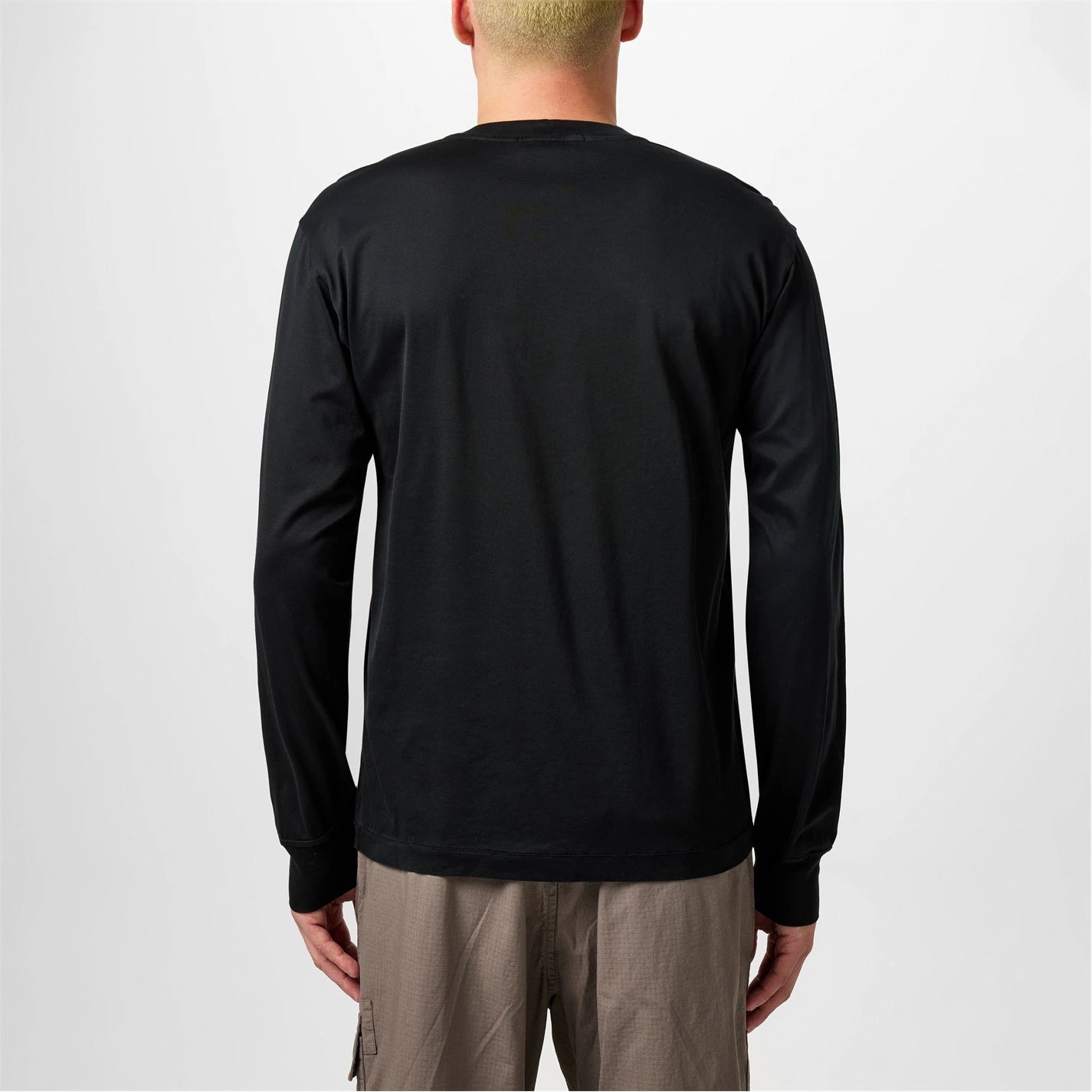 Stone Island Men's Logo Cotton Compass Patch Long Sleeve T-Shirt - Dani Dyers