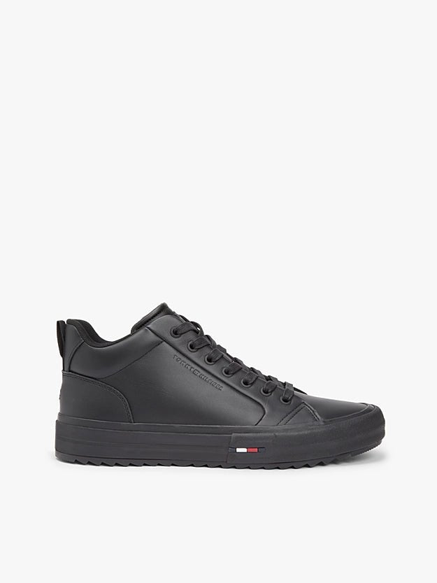 Tommy Hilfiger Men's Leather Serrated Mid - Top Trainers - Dani Dyers