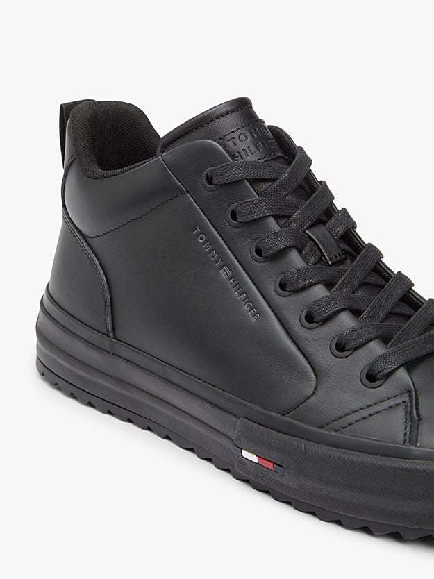 Tommy Hilfiger Men's Leather Serrated Mid - Top Trainers - Dani Dyers