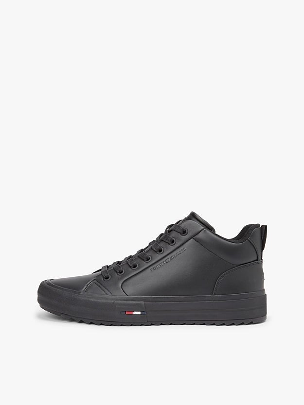 Tommy Hilfiger Men's Leather Serrated Mid - Top Trainers - Dani Dyers