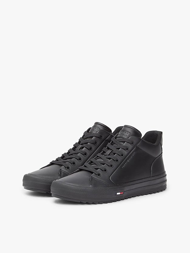 Tommy Hilfiger Men's Leather Serrated Mid - Top Trainers - Dani Dyers
