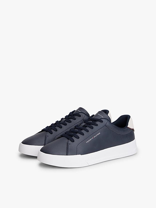 Tommy Hilfiger Men's Logo Court Trainers With Leather - Dani Dyers