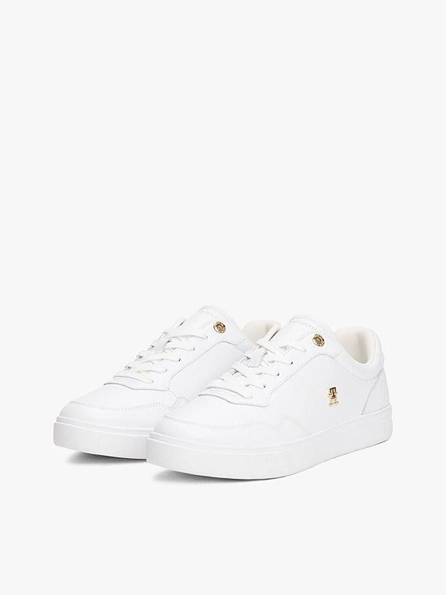 Tommy Hilfiger Women's Leather TH Monogram Plaque Court Trainers - Dani Dyers