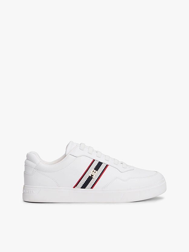 Tommy Hilfiger Women's Webbing Stripe Leather Cupsole Trainers - Dani Dyers